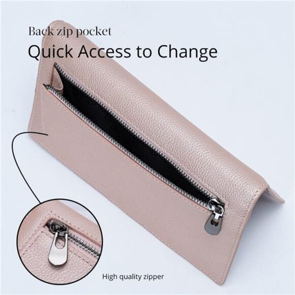 Womens Leather Wallet RFID Slim Bifold Card Holder Clutch Credit Card Purse - Picture 5 of 7